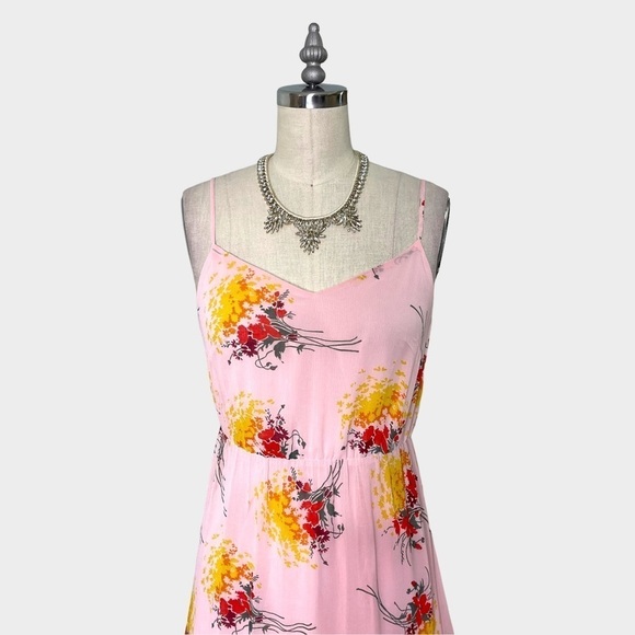 J. Crew Pink Floral Tiered Maxi Dress Sundress 0 XS - Picture 4 of 12